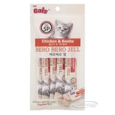 더캣츠 대용량 고양이파우치 간식 베로베로 젤 15p 치킨가다랑어, 닭 + 가다랑어 혼합맛