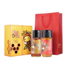 蜂國 龍情蜜意禮盒 700g蜂蜜系列 龍眼蜜與烏桕蜜組合 送禮推薦, 1個, 龍眼蜜+烏桕蜜