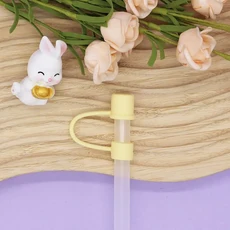 휴대용 빨대 팁 커버 우수한 밀봉 방진 토퍼 캡 보호대 뚜껑 파티 용품 8mm, 04 YELLOW