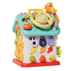 多功能益智小屋玩具，兒童早教玩具，幾何形狀配對，鎖和鑰匙玩具，訓練手眼協調, 1個