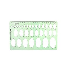 Uxcell 기하학적 드로잉 템플릿 타원형 스타일 측정 눈금자 20cm 엔지니어링 제도 빌딩 사무용품