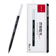 라인플러스 만점합격 컴퓨터용 싸인펜, 흑색, 12개입