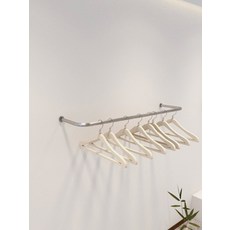 스테인리스 벽걸이 의류 전시 행거 두꺼운 맞춤형 옷걸이, 1개, 2_길이80x벽까지25