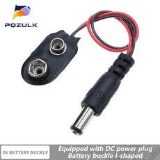 9V 배터리 커넥터 전원 클립 DC 잭 남성 여성 악어 스냅 어댑터 와이어 홀더 케이블 9 볼트 리드 소켓 플러, 02 10PCS, 03 i Teype DC5521