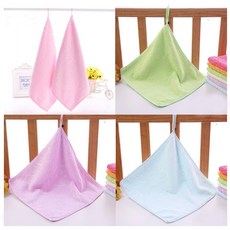 【粉嫩Baby】可掛式小方巾 毛巾 口水巾 (10入組) 顏色隨機, 1個