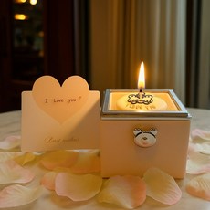 촛불을 부는 순간 순식간에 반지로 변하는 서프라이즈 반지케이스 마술 I LOVE YOU(쇼핑백 + 메시지카드 + 꽃잎100장 포함), 1세트