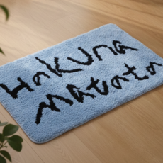 위즈쇼퍼 부드러운 논슬립 현관 욕실 발매트, 그레이시블루