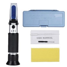 당도계 0-25% 두유 농도계 2인치 손잡이 굴절계 당도계 포켓 ATC 온도 자동 보정 당도 두유 농도 측정기 과일 야채 잼 대두 주스, 당도계 0-25% 두유 농도계 2인치 손잡이 굴절계 당