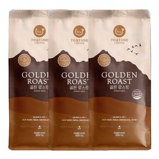 [대용량] 티타임커피 1kg 골든로스트 향미가좋은 고소한 아라비카100% 원두커피, 3개, 홀빈(분쇄안함)