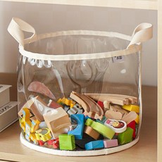 썬코 레고 보관 인형 수납함 바구니 장난감통 장난감 정리함, 원형 대