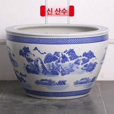 특대형 도자기 금붕어 연꽃 수생 수조 정원, 40x40x28cm 지름 40cm높이 28cm, 1개, 신산수