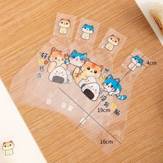삼각김밥 비닐 포장지 전자렌지 봉투 주먹밥 오니기리 투명, 보여진 바와 같이, 귀여운고양이50개(믹스앤매치)