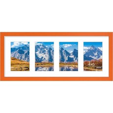 Vittanly 8x20 Collage Picture Frame Displays 4Pcs 4x6 Pictures with Mat or 1Pcs 8x20 without Mat