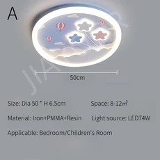 2025년 모던 귀여운 LED 천장등 아이 방 침실 샹들리에 조명 인테리어 홈 데코 광택, 01 A, 02 Tricolor light