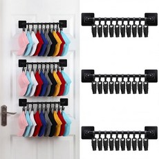 Fiwochic 비니 홀더 오거나이저 3개 도어 니트 모자 디스플레이 랙 접착제 포함 30개의 움직일 수 있는 클립 캡 문 옷장 침실 입구 보관용, Fiwochic 비니 홀더 오거나이저 3개, 도어 니트