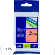 TZETAPE 정품 라벨테이프 TZe-B31, 검정 + 형광주황, 12mm