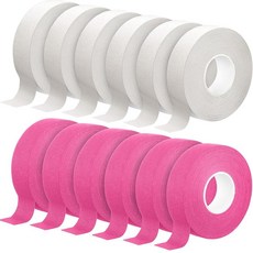 Leelosp 30.5cm12 6/12인치 롤 하키 테이프 각 2.5cm1인치 x 19.2m60피트 다용도 배트 천 운동 액세서리 블레이드 및 핸들 스틱 라크로스 야구 선물용, 화이트, 핑크, 12, 1개