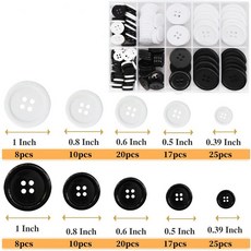 다용도 흑백 단추 셔츠 정장, 1세트, 흰색 80개 검정색 80개