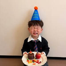 INS風寶寶生日帽 兒童派對佈置道具, 藍色生日帽 無紡布材質, 1個