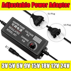 조정 가능한 전원 어댑터 3V-12V 12V-24V 공급 장치 디스플레이 화면 볼트 스위칭 충전기, 04 3V-24V3A, 01 EU
