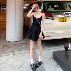 梨卡 女裝連身裙 跳舞芭蕾舞底衣 收腰吊帶蓬蓬裙 (現貨24H), 黑色,M-現貨馬上出貨