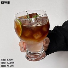 DFMEI 寬口玻璃冷飲美式咖啡杯果汁杯拿鐵杯啤酒杯威士忌杯, 1個