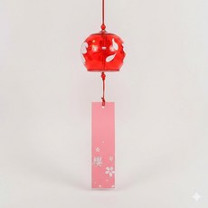 일본식 유리 후우링 벚꽃 풍경 종 인테리어 소품 현관문풍경