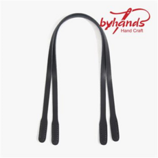 내추럴 민무늬 통가죽 숄더용 가죽핸들 2종 (58cm), 1세트, 통가죽핸들-블랙