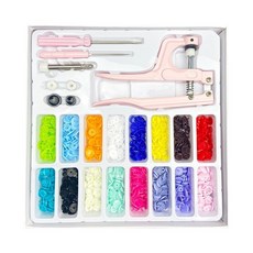 KAOS 四合扣安裝工具 嬰兒按扣手壓鉗組, 1個, ks-16色* 160套扣 紙盒款-特供