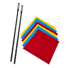 플루트 청소 천 및 막대 플루트 청소 면봉 연마 천 플루트 청소 키트 목관 플루트 청소기 내구성, 3가지 색상, 1개