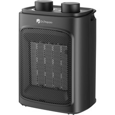 DR. 실내용 1500W 소형 공간 히터 온도 조절기 과열 및 팁 오버 보호 기능이 있는 휴대용 PTC 세라믹 전기 3가지 열 모드 + 팬 홈 오피스 침실용 안전 준비, 8.86'' H/Fixed