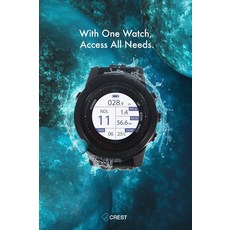 CREST 潛水電腦錶, 黑, CR-4