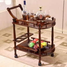 와인카트 트롤리 엔틱 주방 테이블 유럽풍 와인 웨건 서빙 다이닝 앤틱, 92x60x40cm(무소음 휠)