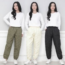 [오지다] 남녀공용 누빔 솜 조거 패딩바지 4컬러 빅사이즈