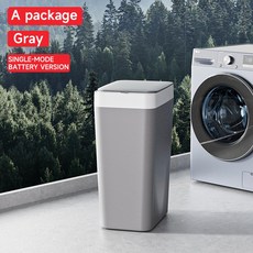 智能垃圾桶家用简约厨房卫生间厕所大号大容量加厚自动感应垃圾筒, 1個, 单模式-灰色（电池款）:1個