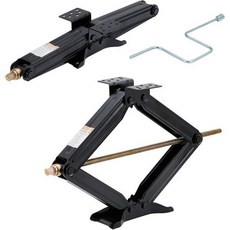 2개 세트 24인치 RV 가위 잭 크랭크 핸들 포함 7500파운드 무거운 하중 캠퍼 안정기 높이 조절 가능 4인치에서 24인치까지 여행용 트레일러 평탄화 및 안정화, 2PCS, 24in