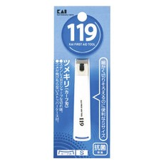 카이 119 퍼스트 에이드 툴 손톱깎이 001 S 커브날 스포터 케이스 포함, 1개, 화이트