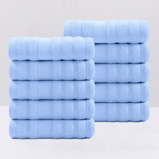록신 데일리 수건 세면타월 코마사 110g 30수, 10개, 블루
