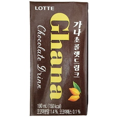 롯데 가나 초콜렛 드링크 초코우유, 1개, 190ml
