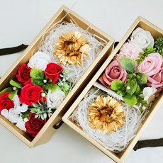 어버이날 현금 선물 금카네이션 비누꽃 용돈박스 봉투, 레드+봉투, 1개