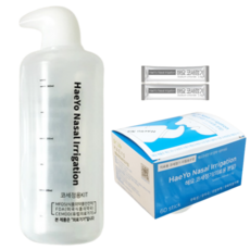 코세정기 1대+코세척 생리식염수 분말 2개 (코세척기 코세정제 코식염수 코청소기 코세정제기구 코세정용 키트 식염수 약국 비강 코 세정제 청소 방법), 1세트