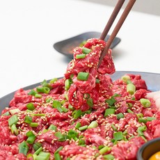 [엄마네한우] 1++등급 초신선 투뿔 한우 육회 200g+200g, 1개