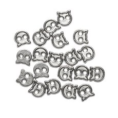 수제 미니 버튼 의류 DIY 가지 재료 버클 4 액세서리 바느질 금속 스타일 20 인형, 1개, Cat Silver