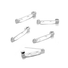 50개 15 20 25 30 35 40mm 7가지 색상 브로치 클립 베이스 핀 핀 브로치 세팅 블랭크 베이스 DIY 쥬얼리 제작 용품, [01] 15mm, [33] Rhodium