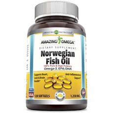 AMAZING NUTRITION 挪威魚油 1250 毫克檸檬軟膠囊, 1罐, 120顆