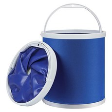 Homelove 접이식 캠핑 낚시 버킷 - 11L(2.9갤런) 세차 보트 타기 또는 기타 야외 활동을 위한 내구성 있는 팝업 워터 컨테이너 - 접이식 블루, Blue-11l, 블루-11l
