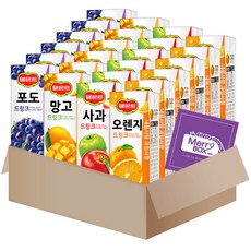 [메리박스] 델몬트드링크 팩주스 세트 4종(오렌지10+망고10+포도10+사과10), 1세트, 190ml
