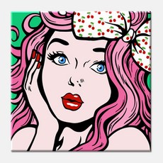 Momofix Painting 油畫 40x40cm F18 牛油果漆 2套, 粉紅色頭髮的女孩