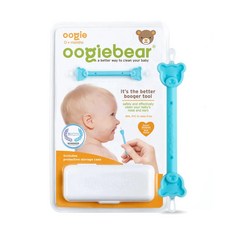 美國Oogiebear QQ熊耳鼻清潔棒 QQ清潔棒 挖耳屎 清鼻孔 QQ熊耳鼻棒 掏耳棒（LAVIDA官方直營）, 1個, 藍單支+收納盒