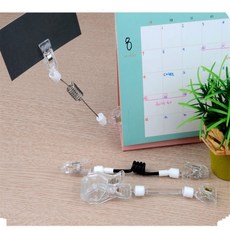 건shop디자인 집게형 긴목 쇼클립 2P 엽서, 스프링줄
